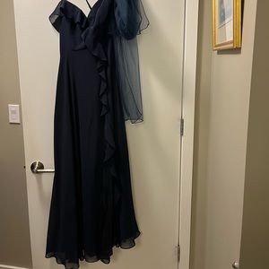 Navy maxi dress with slit